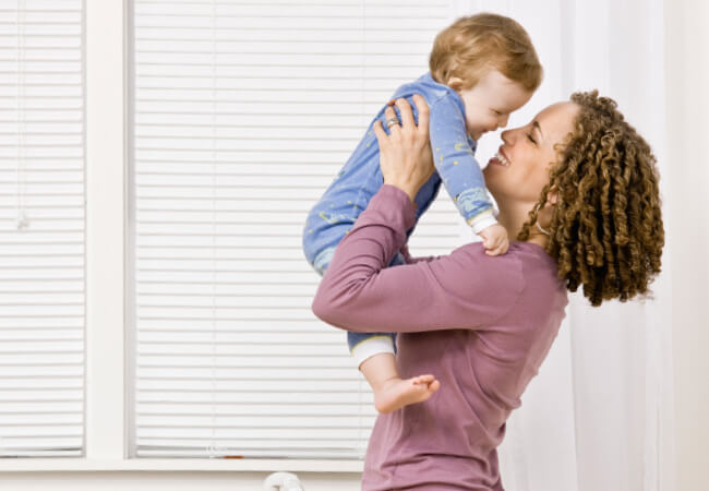 happy mother without back pain